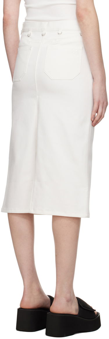 Пола Courrèges Courrèges Multiflex Denim Button-Front Skirt Бяло | 124DJU155DE0022, 2