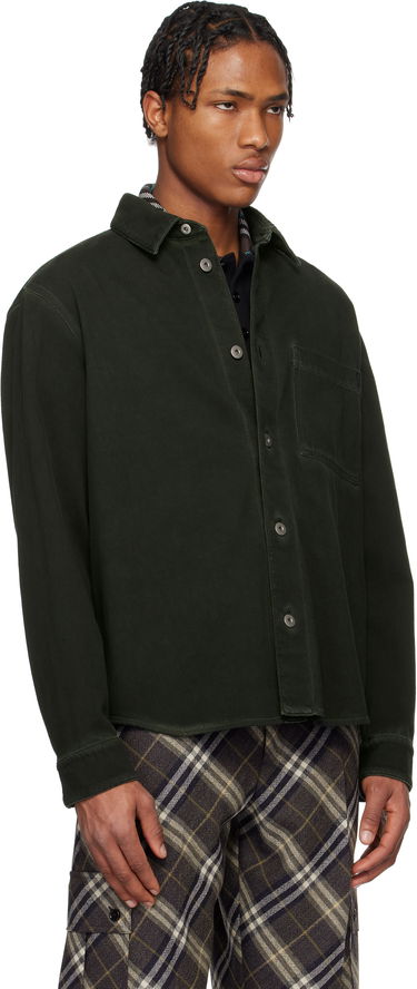 Риза Burberry Burberry Garment Dyed Denim Shirt Зелено | 8101259, 1