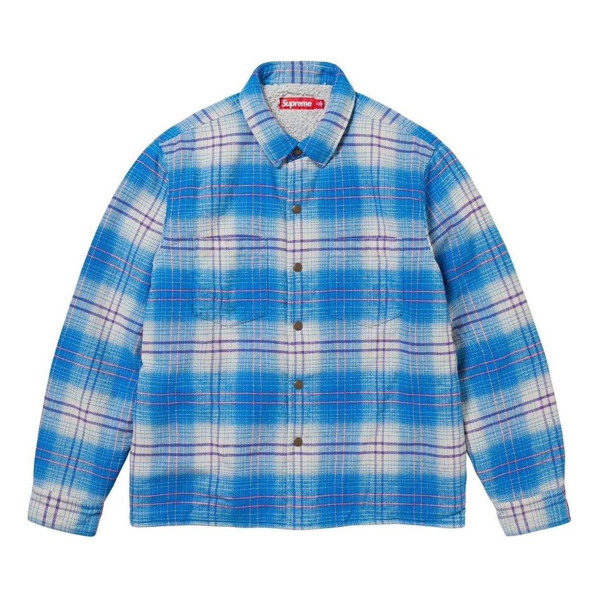 Риза Supreme Lined Plaid Shirt Jacket Синьо | SUP-FW23-192, 0