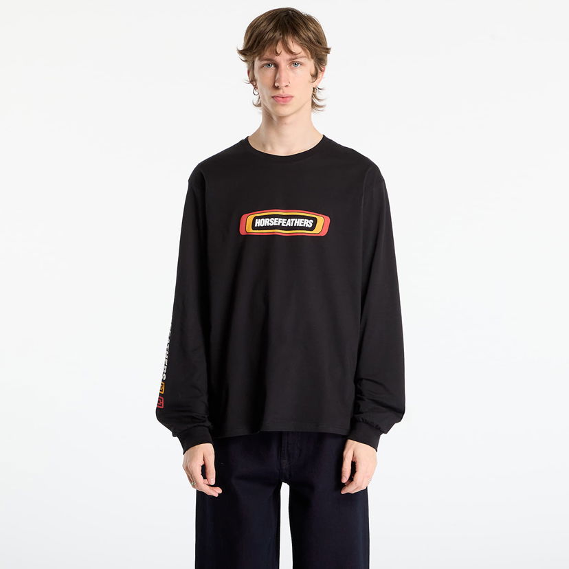 Тениска Horsefeathers Raceway Long Sleeve T-Shirt Черно | SM1393B