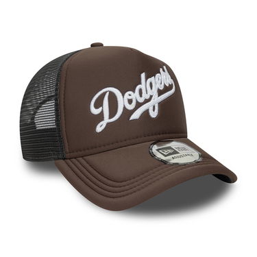 Шапка с козирка New Era MLB Foam Script 9FORTY Trucker LA Dodgers Adjustable Hat Кафяво | 60691183, 2