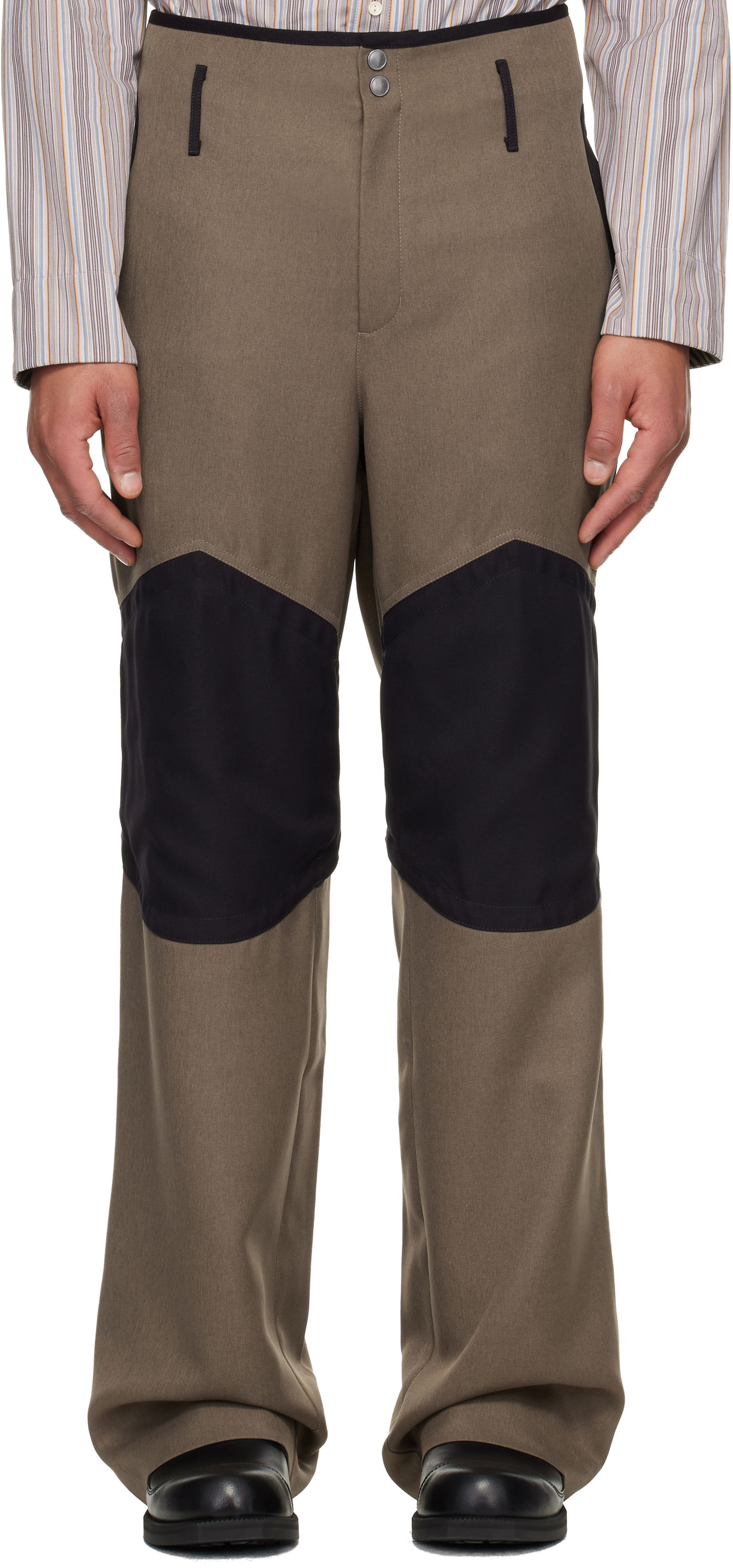 Панталони KIKO KOSTADINOV Kiko Kostadinov Orvos Panelled Trousers Кафяво | KKAW25T07-18, 0