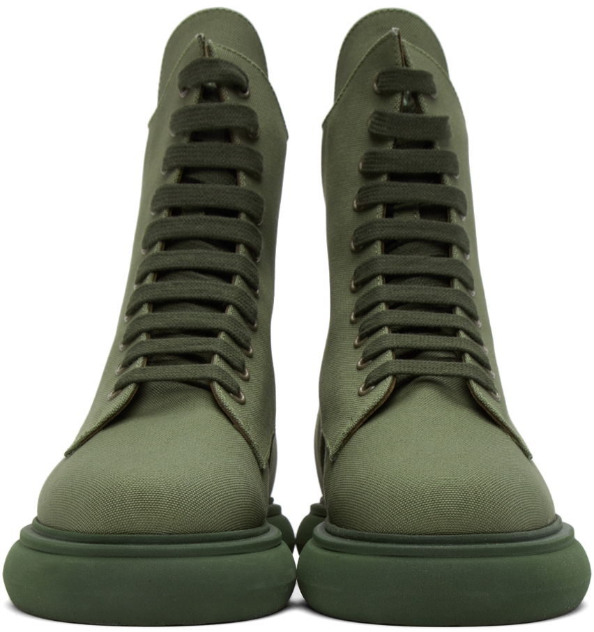 Облекло The Attico Attico Selene Canvas Ankle Boots Зелено | 221WS443 C008, 1