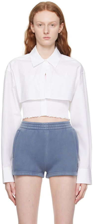 Риза Alexander Wang Layered Cropped Shirt Бяло | 4WC3231407, 0