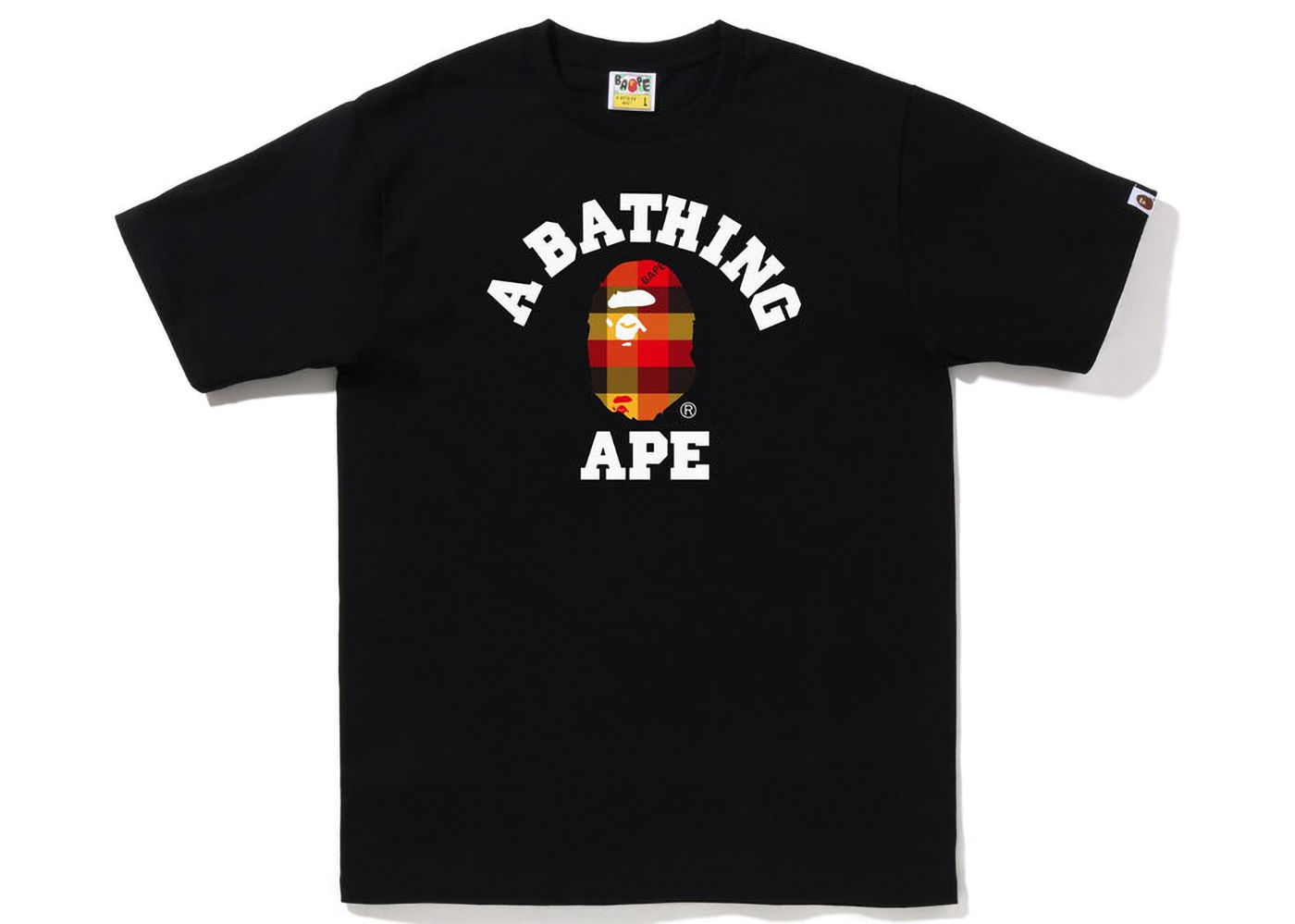 Тениска BAPE Block Check College Tee Черно | 1I80-110-032, 0