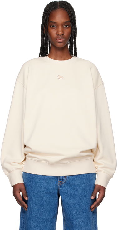 Пуловер MAISON KITSUNÉ Maison Kitsuné Baby Fox Patch Oversize Sweatshirt Бежово | OW00301KM0325, 0