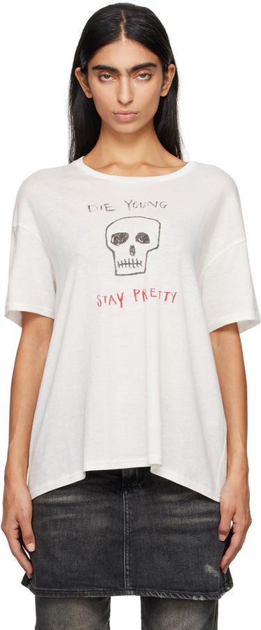 Тениска R13 R13 'Die Young Stay Pretty' T-Shirt Бяло | R13WK141-K114B, 0