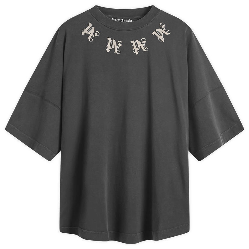 Тениска Palm Angels Oversized Monogram T-Shirt Черно | PMAA002F24JER0071009