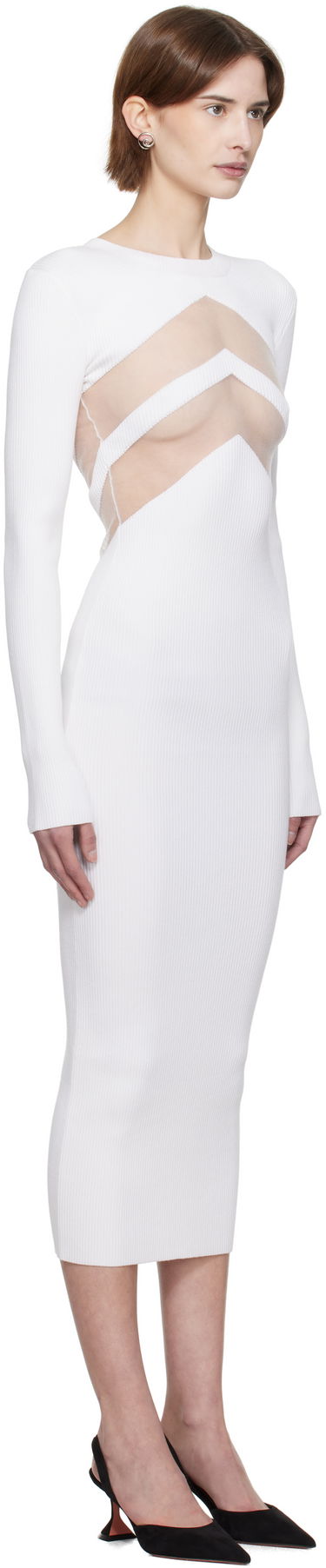 Pокля Jean Paul Gaultier Jean Paul Gaultier 'The Chevrons' Midi Dress Бяло | 25/33-F-RO379-M085-01, 1