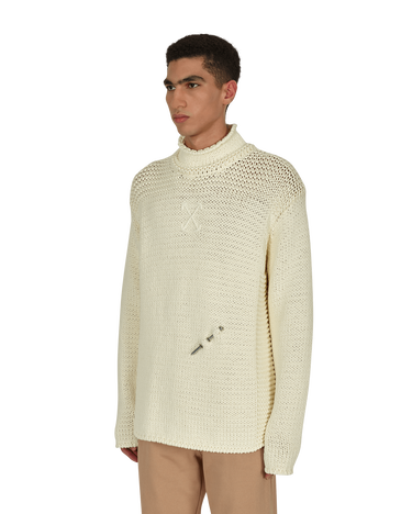 Пуловер Off-White Meteornail Knit Zip Mockneck Sweater Бежово | OMHA122F21KNI001 6161, 3