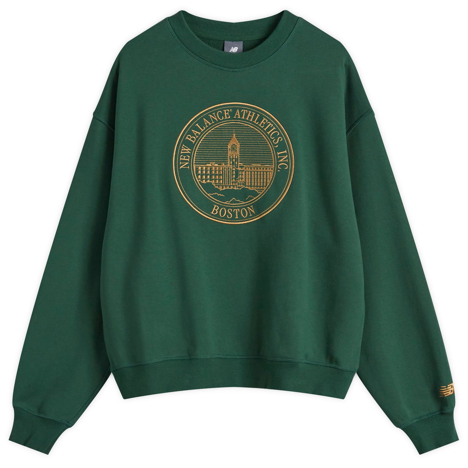 Суитчър New Balance Varsity Oversized Crewneck Sweatshirt Зелено | WT43553-NWG, 0