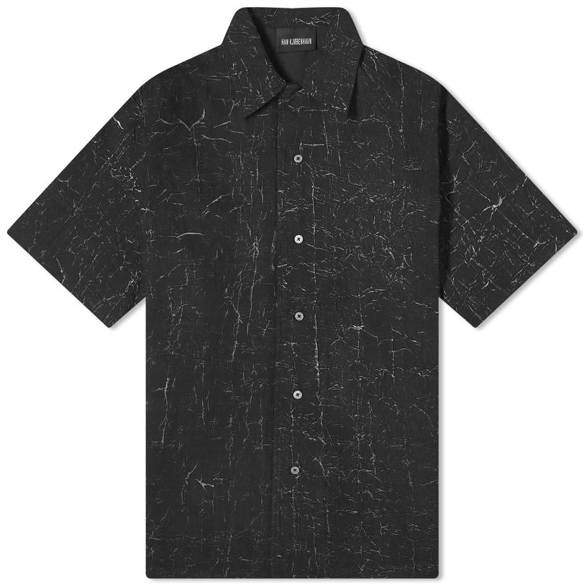 Риза Han Kjøbenhavn Wrinkle Bowling Shirt Черно | M-133651-BLK