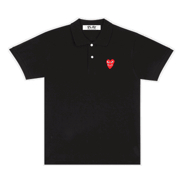Поло тениска Comme des Garçons PLAY Polo with Red Heart Logo Черно | AZ T290 051 1, 0