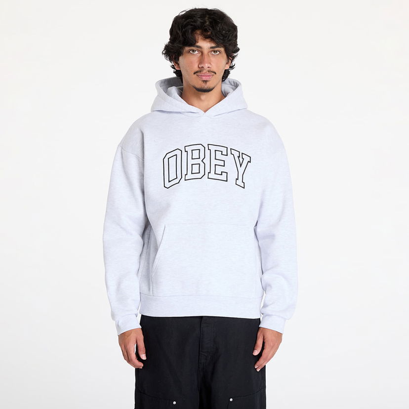 Суитчър OBEY Collegiate Extra Heavy Hoodie II Ash Grey Сиво | 112470227-AGRY