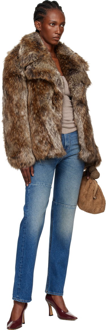 Яке Maison Margiela MM6 Maison Margiela Hook-Eye Faux-Fur Jacket Кафяво | S52AM0326 M35464, 3