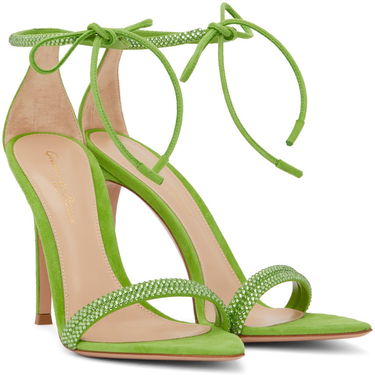 Кецове и обувки Gianvito Rossi Montecarlo Suede Heeled Sandals Зелено | G61408-15RIC-CAM, 3