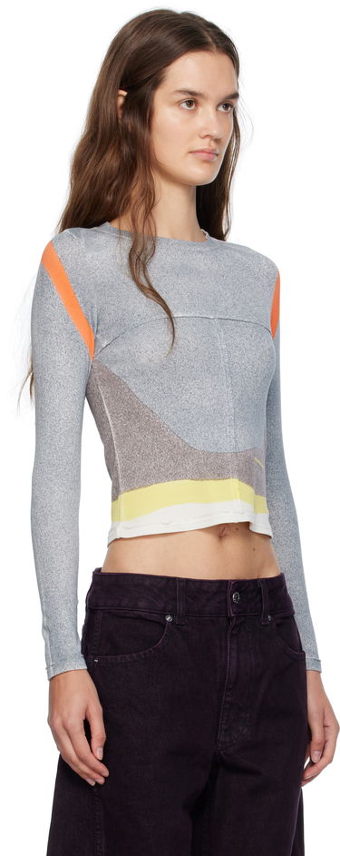 Тениска Eckhaus Latta Eckhaus Latta Lapped Baby Crewneck T-Shirt Сиво | 9100-EL-PF25-V -, 1