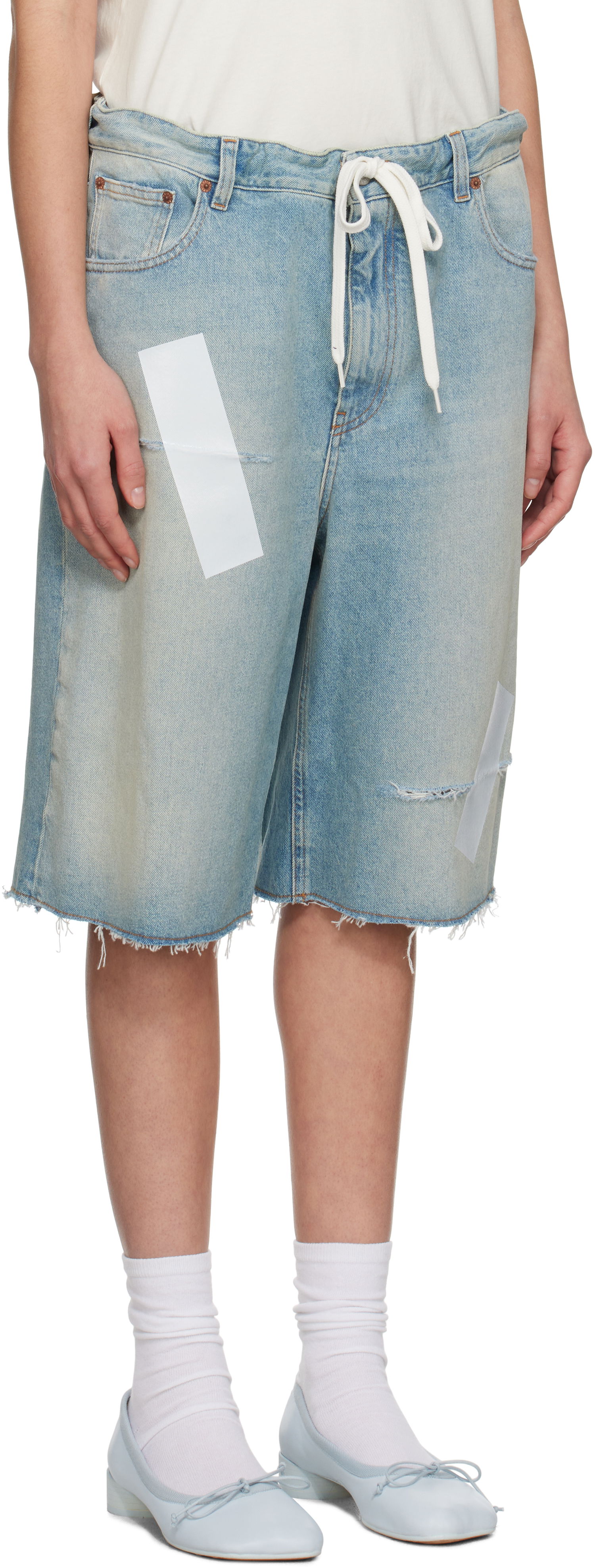 Къси панталони Maison Margiela MM6 Maison Margiela Taped Denim Shorts Синьо | S52MU0126 M30019, 1