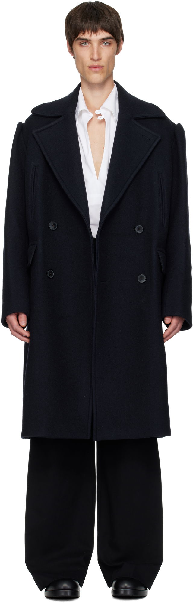 Double-Breasted Wide-Lapel Coat