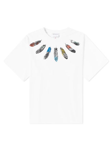 Тениска Marcelo Burlon Collar Feathers Oversized Tee Бяло | CMAA054C99JER0030109