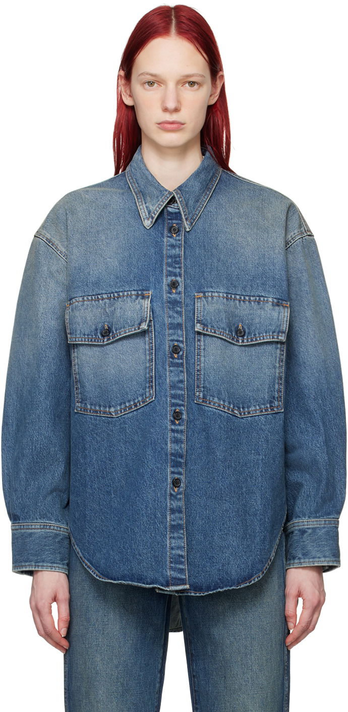 Риза Khaite Denim Shirt Синьо | 1137908005