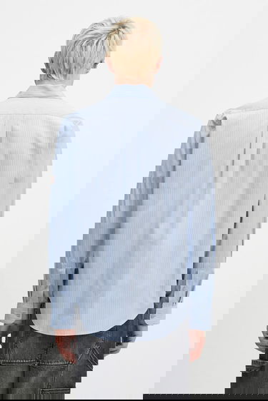 Риза Martine Rose Martine Rose Classic Striped Shirt, relaxed fit, classic collar Синьо | 401WS02509, 4