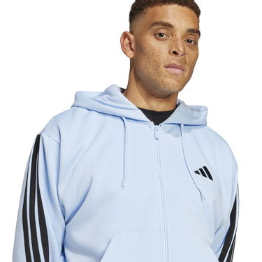 Суитчър adidas Performance 3-Stripes Full-Zip Hoodie Синьо | JD1862, 4