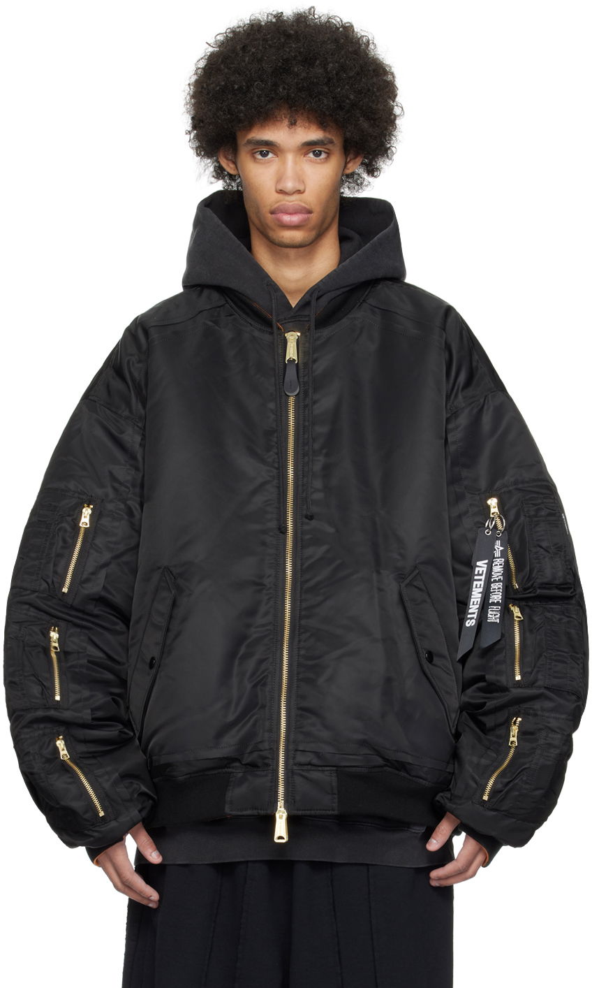 Яке бомбър VETEMENTS Alpha Industries x Reversible Bomber Jacket Черно | UE64JA220B, 0