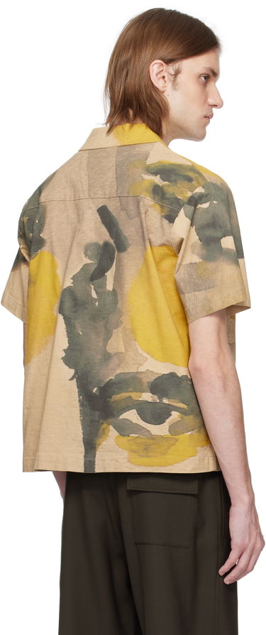 Риза KidSuper KidSuper Watercolor Face Camp Shirt Бежово | SS25-SST-04, 2