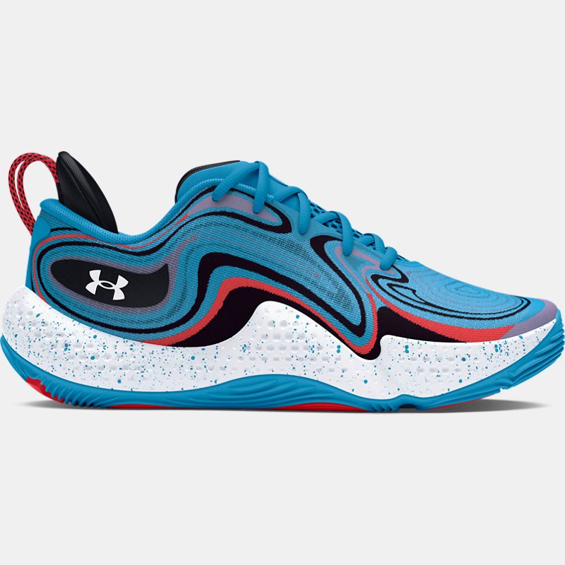 Кецове и обувки Under Armour Unisex Spawn 6 Basketballschuhe Capri / Rot Solstice / Weiß 44.5 Тюркоазено | 3027259-400