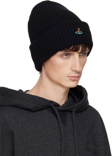 Шапка Vivienne Westwood Vivienne Westwood Ribbed Knit Orb Logo Beanie Тъмно синьо | 8102000A-K0065-, 3