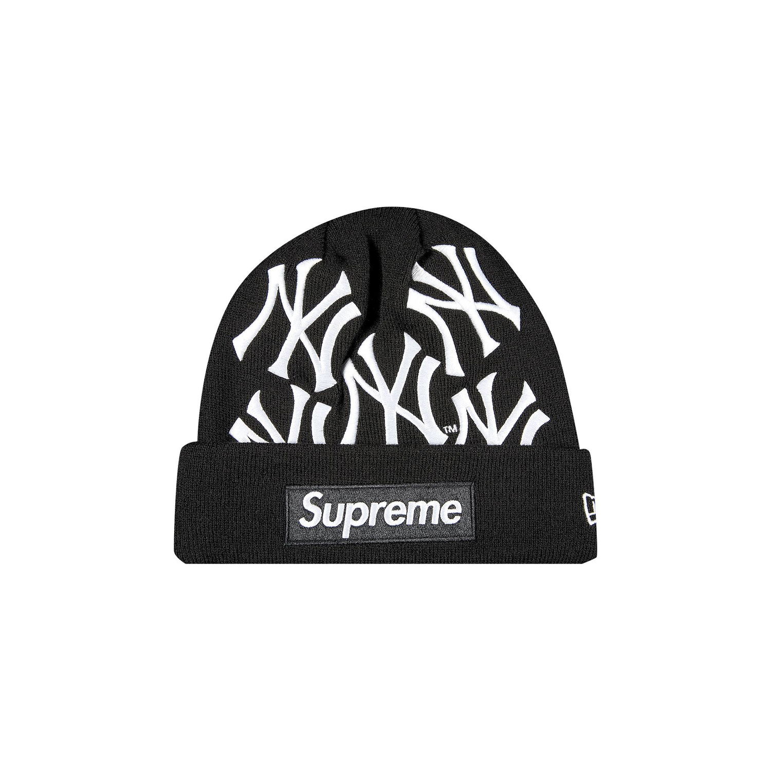 Шапка Supreme New York Yankees x New Era Box Logo Beanie Черно | FW21BN7 BLACK, 1