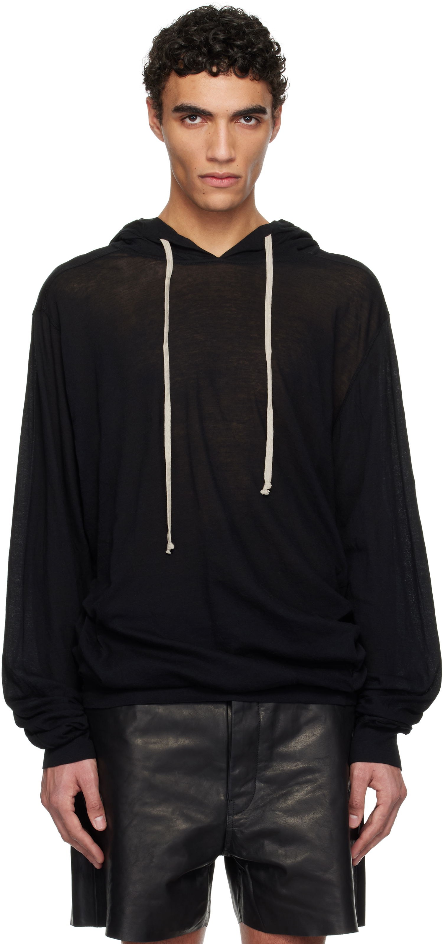 Суитчър Rick Owens Rick Owens Hollywood Unstable Cotton Hoodie Черно | RU01E5282 UC, 0