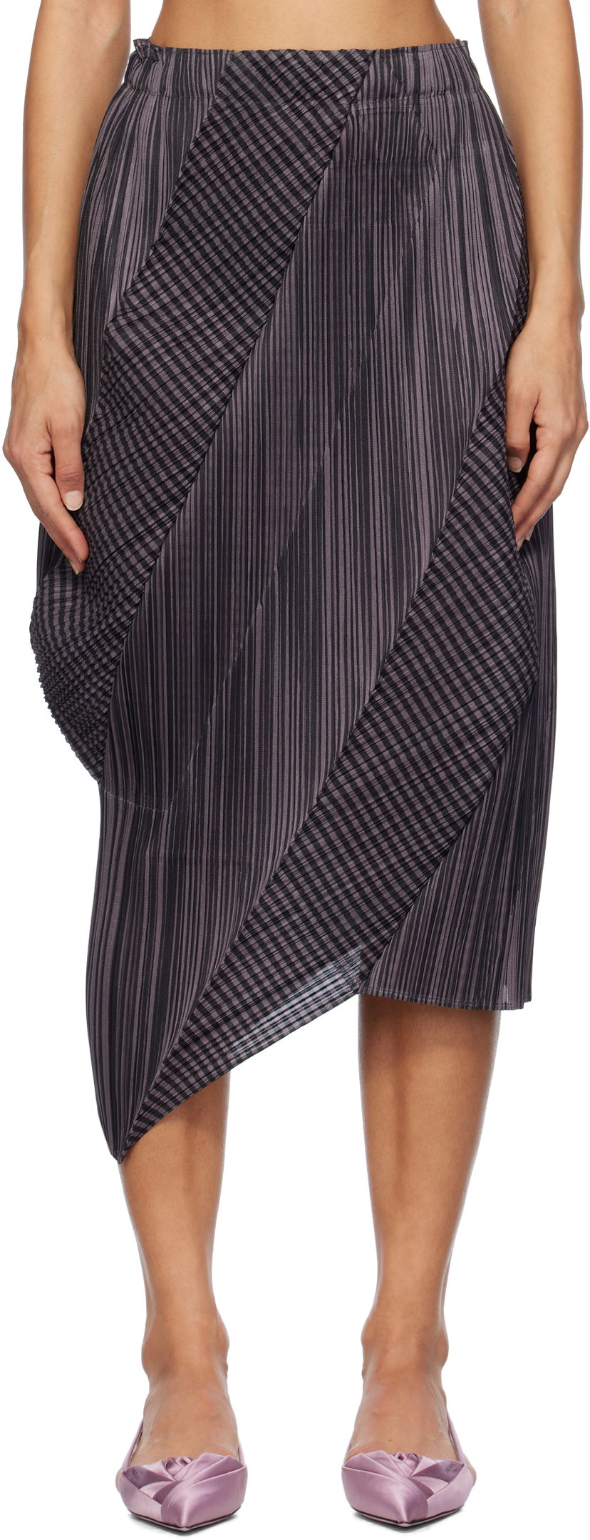 Пола Pleats Please Issey Miyake Cosmic Rays Midi Skirt Сиво | PP48JG442