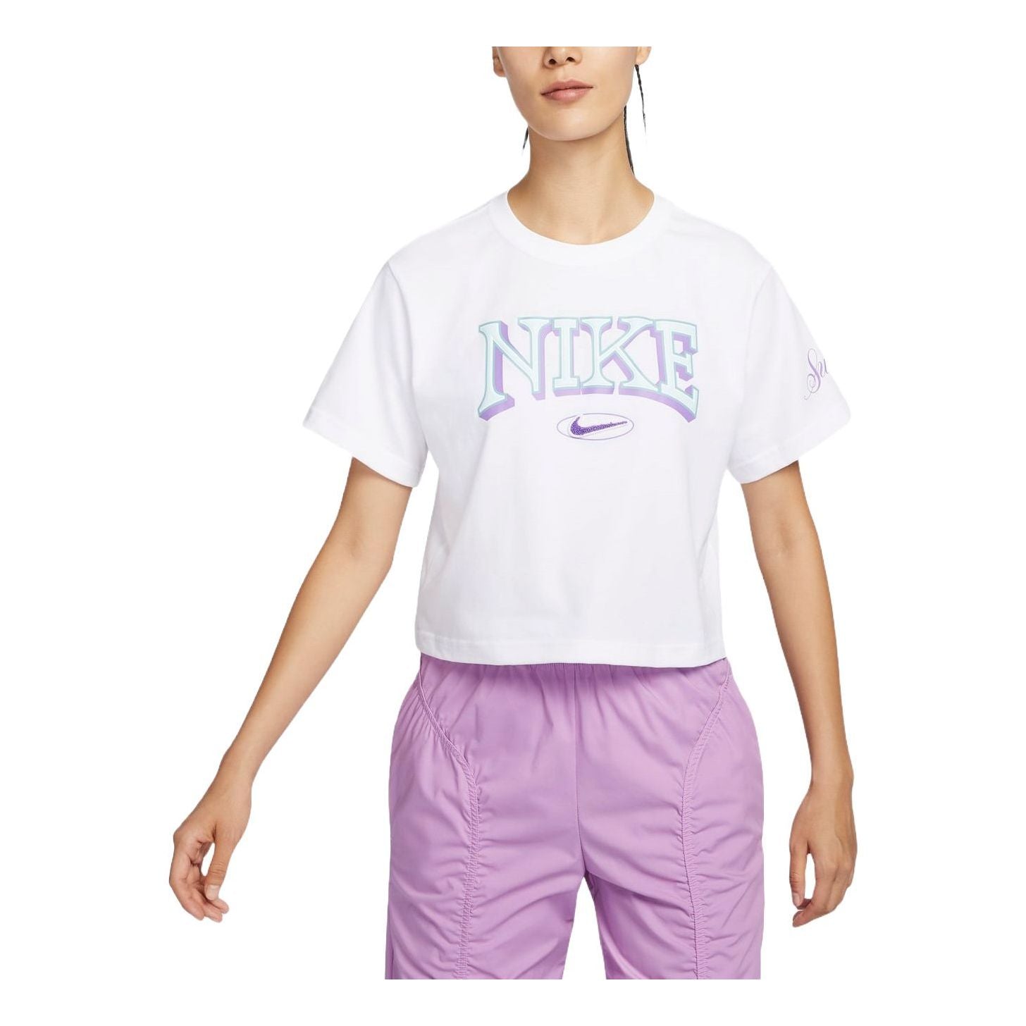 Съкратен топ Nike Sportswear Graphic Oversized T-Shirt Бяло | FZ2856-100, 0