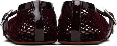 Кецове и обувки Alaïa ALAÏA Fishnet Ballerina Flats Бургунди | AA3A029A015, 1
