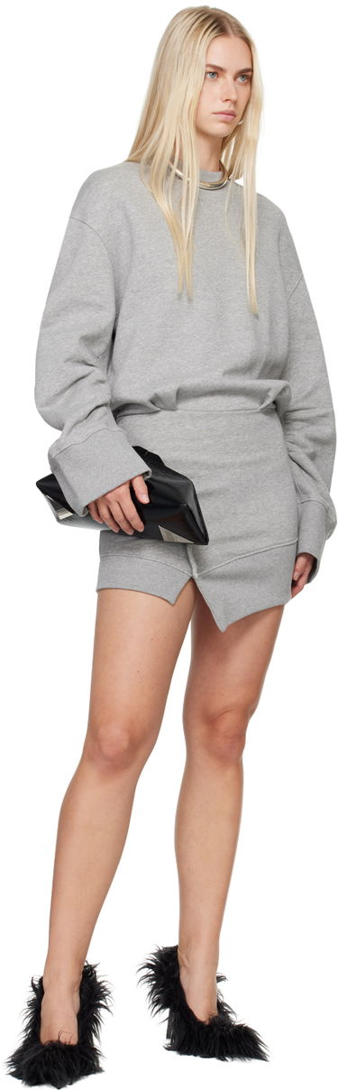 Пола The Attico Attico Fleece Mini Dress Сиво | 247WCA162 JF03, 3