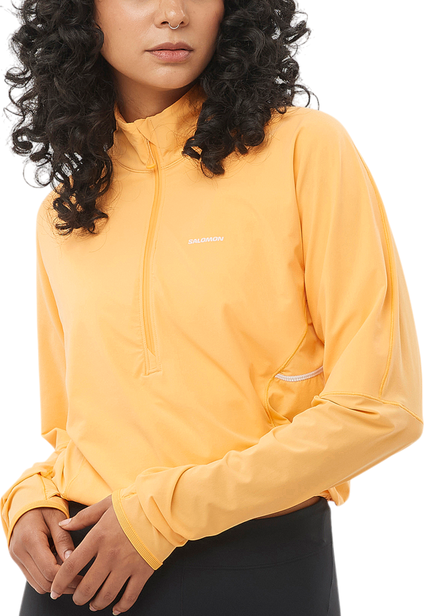Пуловер Salomon Salomon Sense Aero Hybrid Cropped HZ HD Women's Running Pullover Жълто | lc2471-0, 0