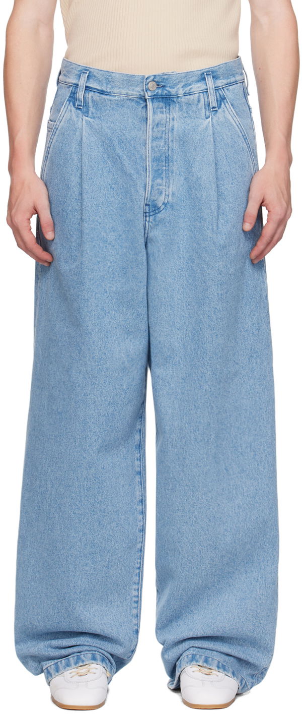 Дънки Dries Van Noten Dries Van Noten Wide Leg Jeans Синьо | 242-020934-9383, 0