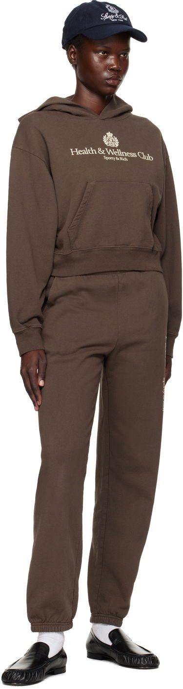 Суитчър Sporty & Rich H&W Crest Cropped Hoodie Кафяво | ST074512241BR03, 3