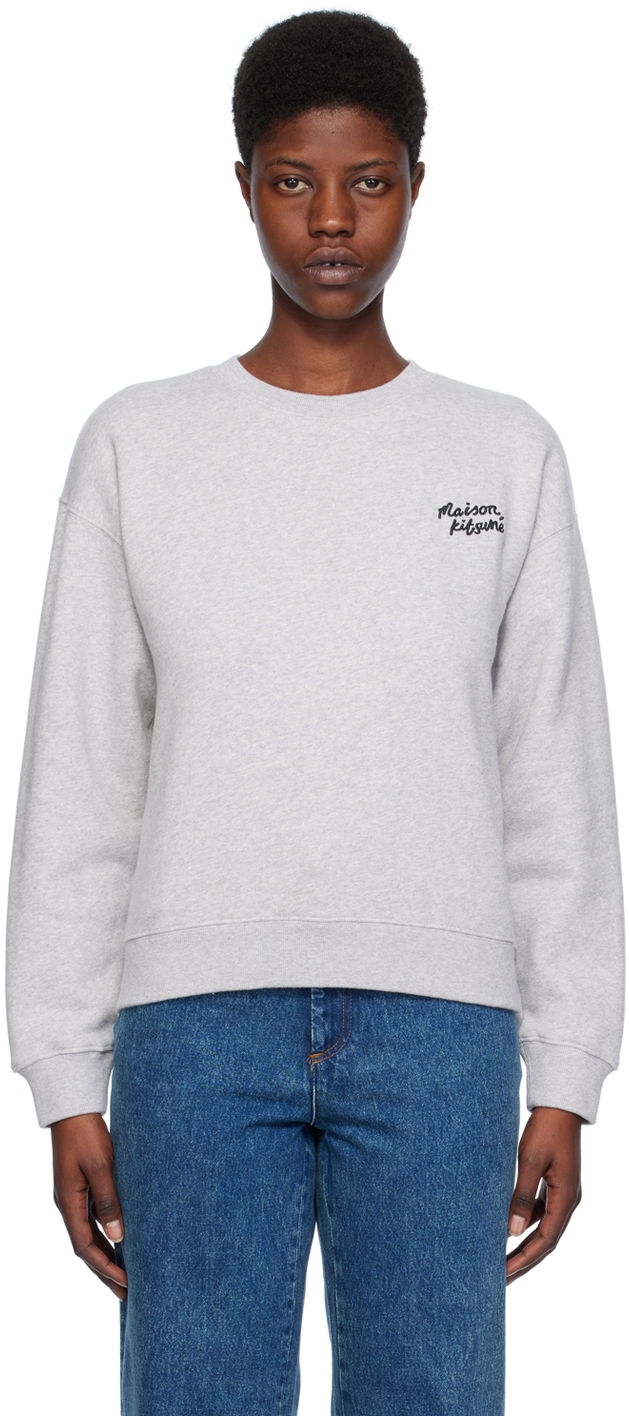 Суитчър MAISON KITSUNÉ Handwriting Sweatshirt Сиво | MW00314KM0307, 0