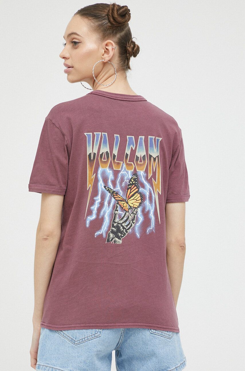 Тениска Volcom Truly Ringer Tee Бургунди | B3512307.BUR, 0