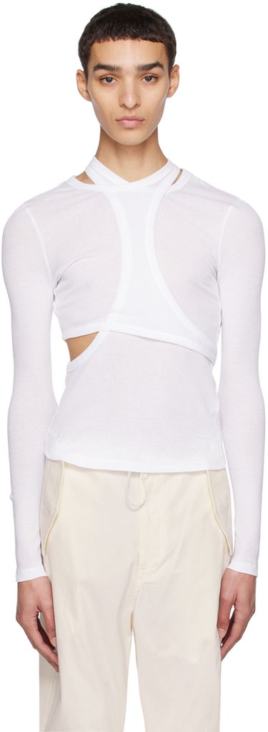 Тениска Dion Lee Modular Cutout Long Sleeve T-Shirt Бяло | C3102R23, 0