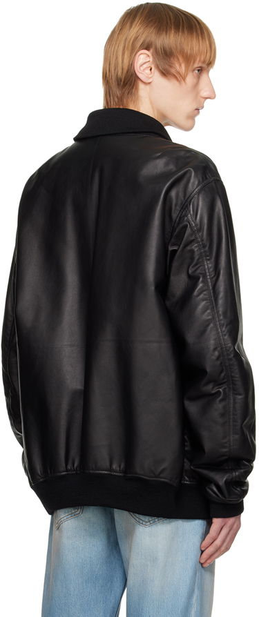 Яке бомбър The Row Leather Bomber Jacket Черно | 491-L229, 2