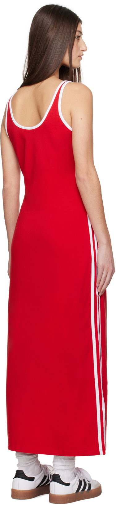 Pокля adidas Performance 3-Stripes Tank Maxi Dress Червено | JD4620, 2