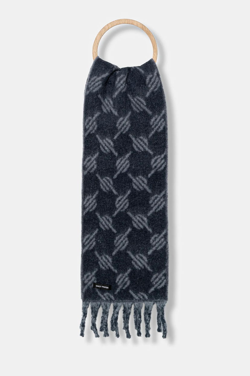 Шал DAILY PAPER Daily Paper Riyo Monogram Wool Blend Scarf Синьо | 2521093
