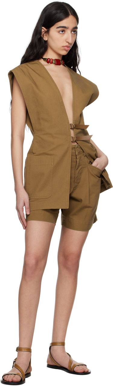 Жилетка ISABEL MARANT Isabel Marant Falila Cotton Canvas Vest Кафяво | GI0053FA-C2F01I, 3