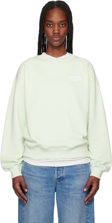 Пуловер MAISON KITSUNÉ Maison Kitsuné Handwriting Comfort Sweatshirt Зелено | MW00314KM0321, 0