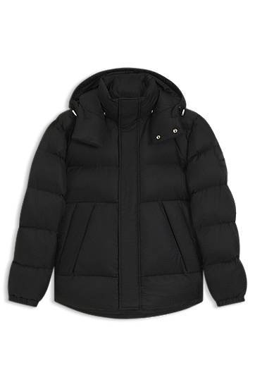 Пухо яке BOSS Water-Repellent Monogram Jacquard Puffer Jacket Черно | 50548727, 0