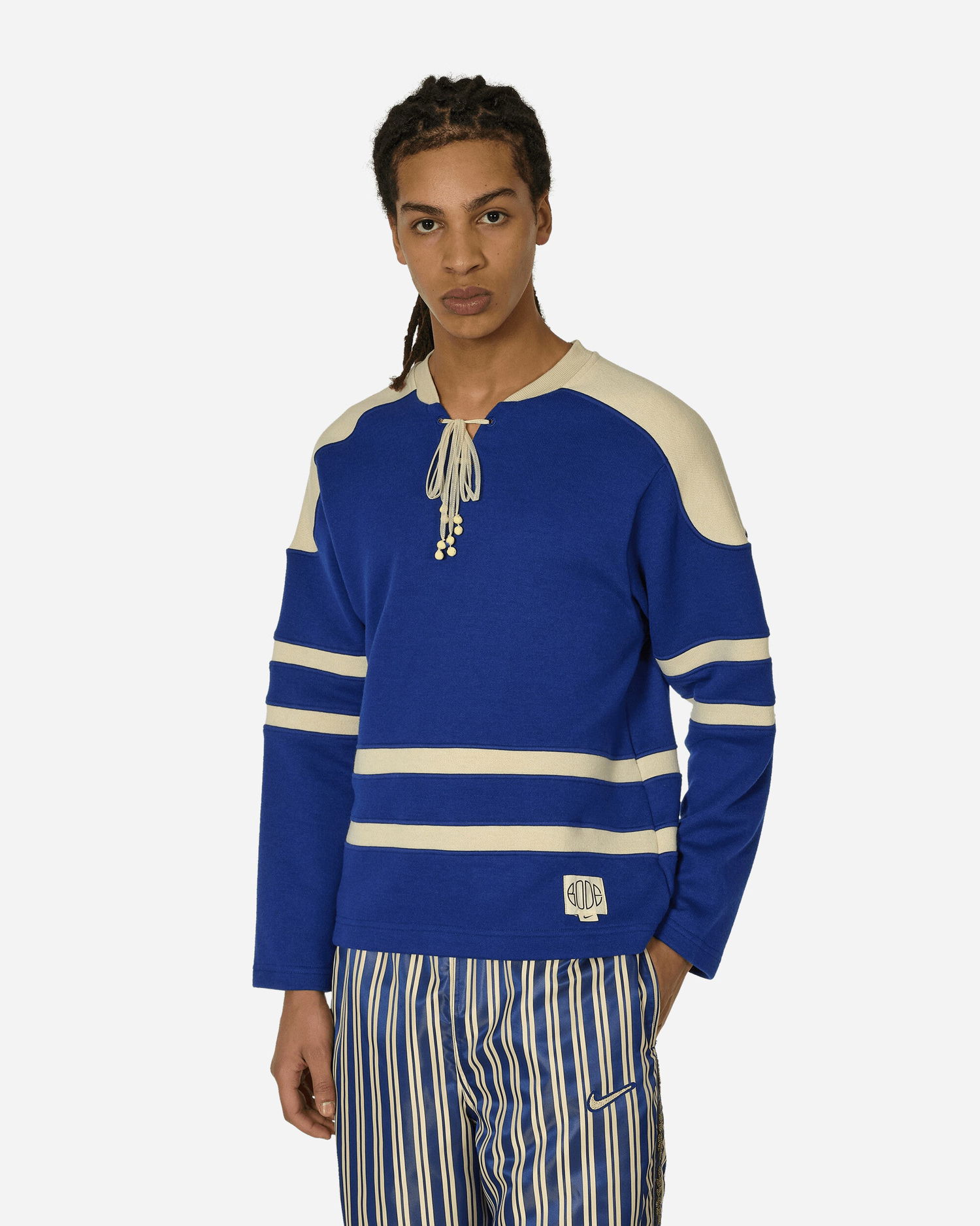 Яке Nike x Bode Lacing Knit Deep Royal Blue & Ecru (SS24) - US S Тъмно синьо | FJ0217-455, 1